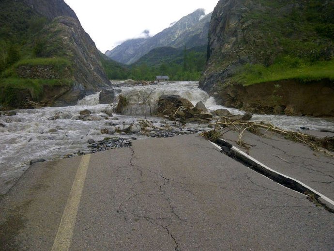 Efectos de las inundaciones en Benasque