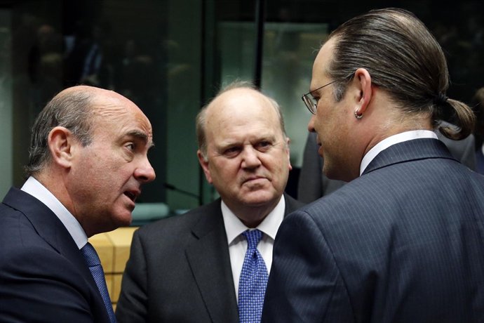 Luis de Guindos en una reunión del Ecofin en Bruselas