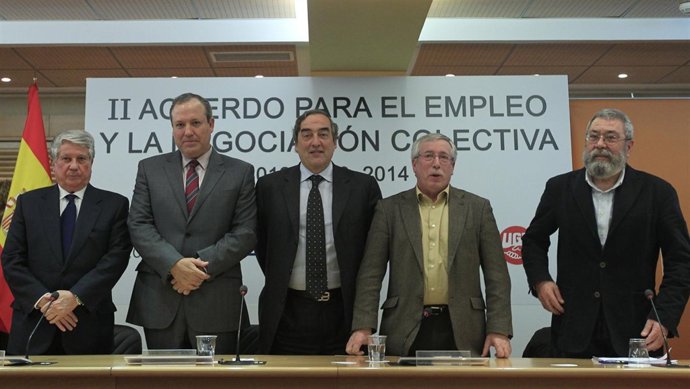 Fernández, Terciado, Rosell, Toxo Y Méndez Firman El Acuerdo Salarial