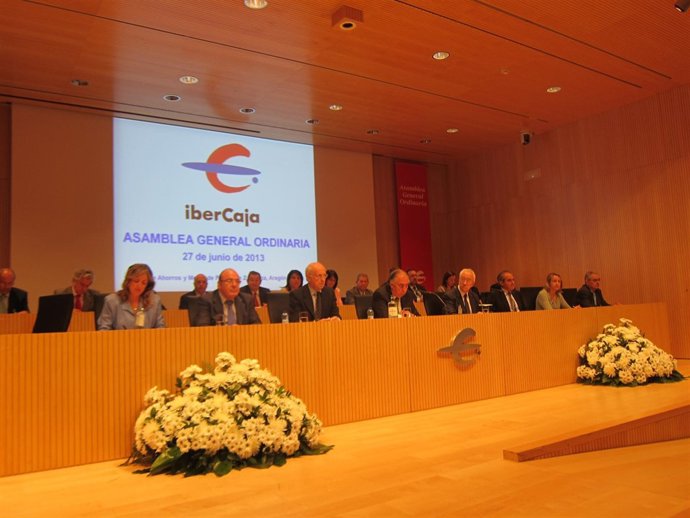 Asamblea General Ordinaria de Ibercaja, en Zaragoza.