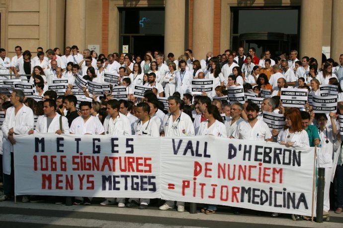 Protesta sanitarios hospital Vall d'Hebron