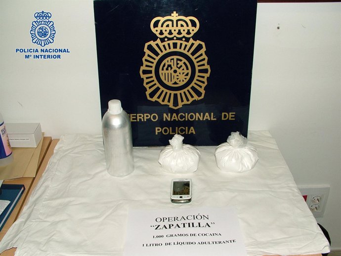 Material incautado por el Grupo de Estupefacientes de la Policía Nacional