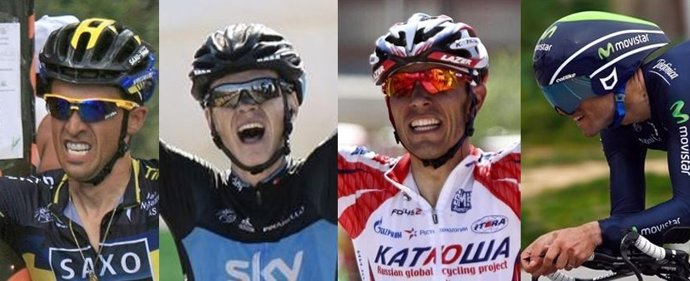 Contador, Froome, Purito Rodríguez y Valverde, montaje Tour 2013