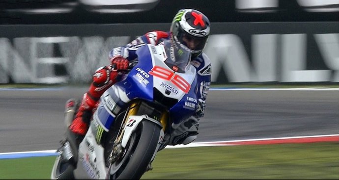 Jorge Lorenzo en el 'warm up' de Assen