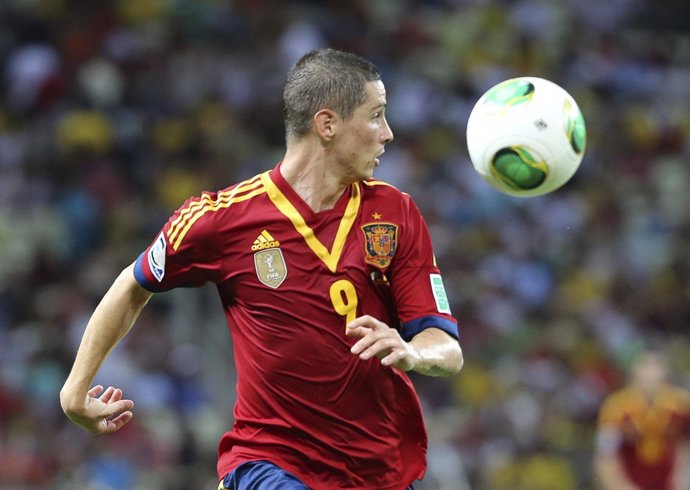 Fernando Torres en el partido ante Italia