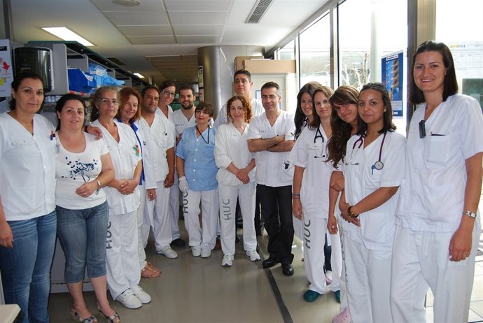 Trabajadores de la unidad en el HUC