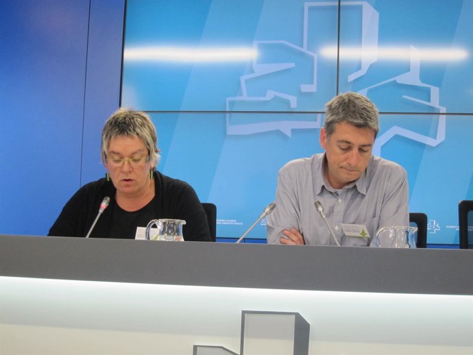 .Los Parlamentarios De Eh Bildu Belén Arrondo Y Oskar Matute
