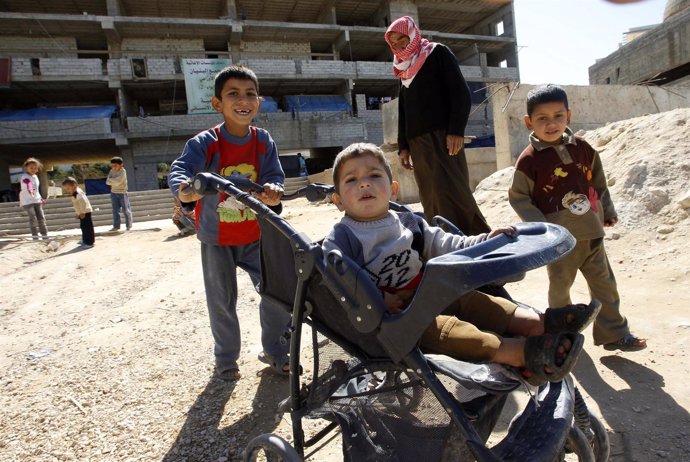 Niños refugiados de Siria en Líbano