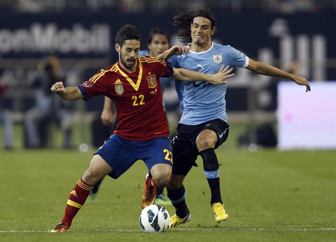 Isco durante el partido de la selección española ante Uruguay