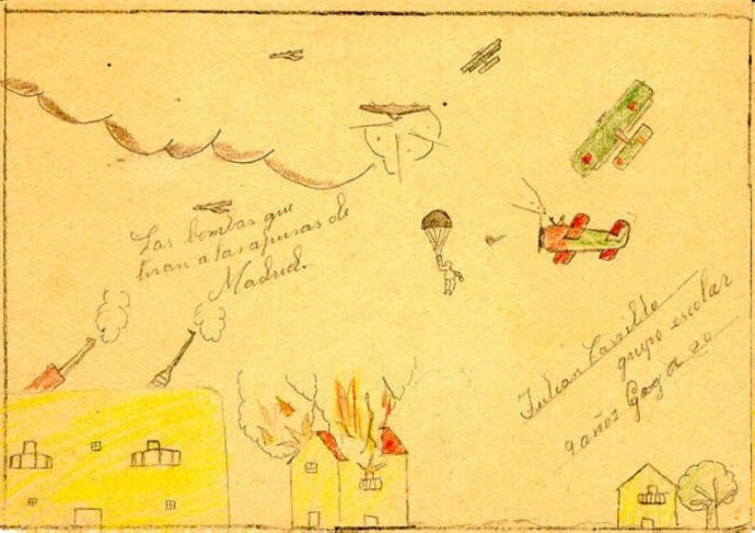 Uno de los dibujos de la muestra 'Llapis, paper i bombes'