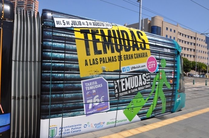 Promoción de TEMUDAS en el tranvía de Santa Cruz de Tenerife