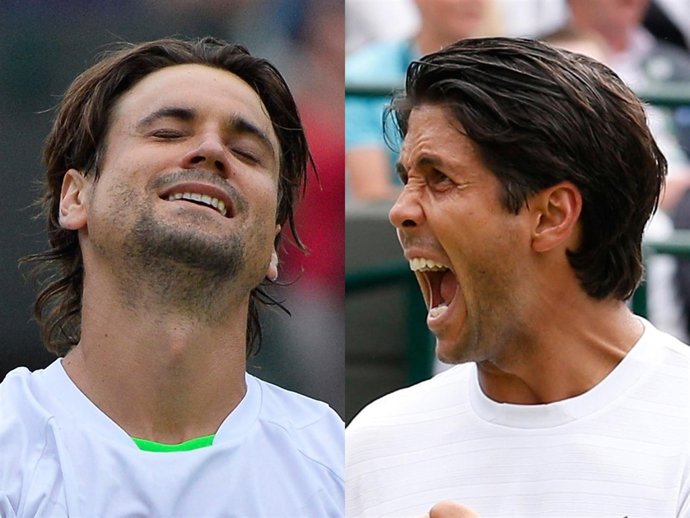 David Ferrer y Fernando Verdasco en Wimbledon