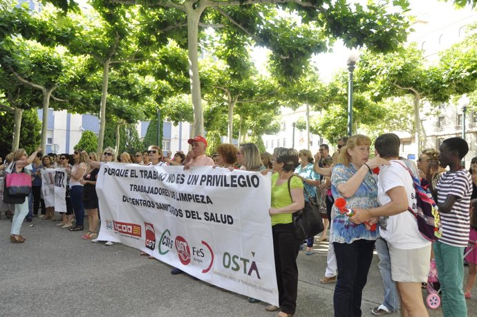 Los trabajadores se han concentrado este mañana