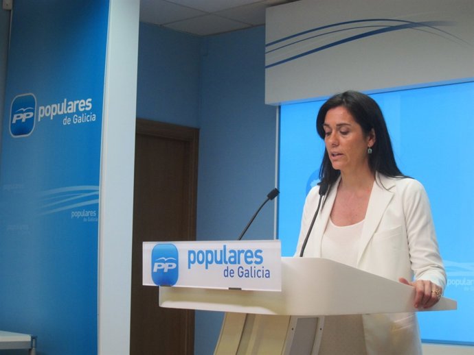 La portavoz del PPdeG, Paula Prado, en rueda de prensa.