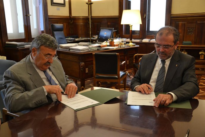 Joan Simó (COELL) y Joan Reñé (Diputación de Lleida)