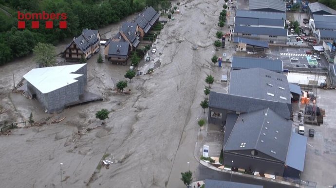Vielha: inundaciones en la Val d'Aran (Lleida)