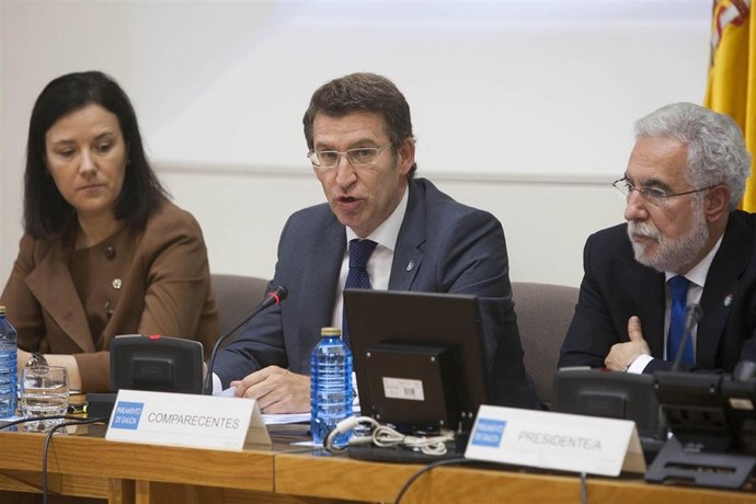 Alberto Núñez Feijóo en la comisión de las cajas