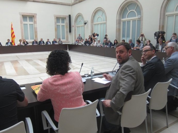 Oriol Junqueras (ERC), en la reunión del Pacto por el Derecho a Decidir