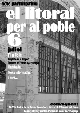 Cartel del acto vecinal 'El litoral per al poble'.