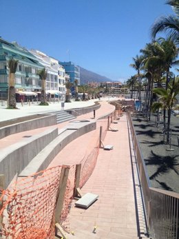 Obras en el paseo marítimo de Puerto de Naos