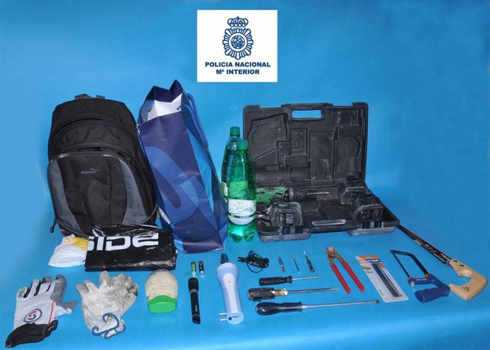 Herramientas intervenidas para realizar un butrón