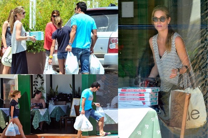 Luis Figo junto a su mujer Helen Swedin y sus hijas en Ibiza