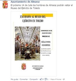 Cartel De La Excursión "Solo Para Hombres" De Almaraz (Cáceres)