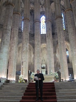 El cardenal Lluís Martínez Sistach en Santa Maria del Mar