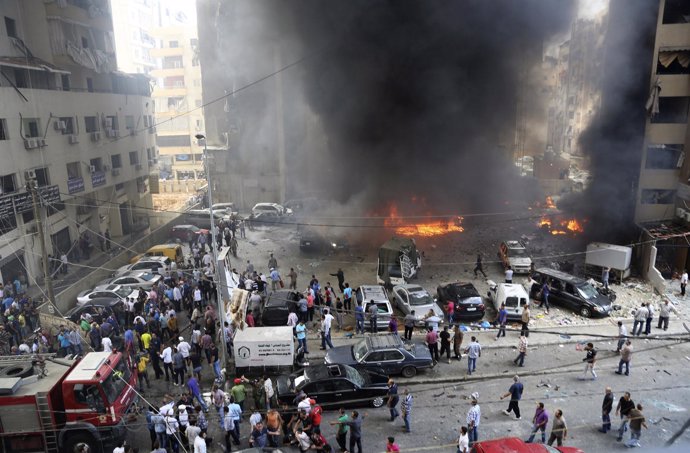 Explosión de un coche bomba en Beirut