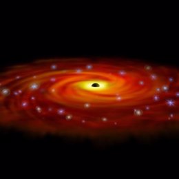 estrellas rodean agujero negro central de la via lactea