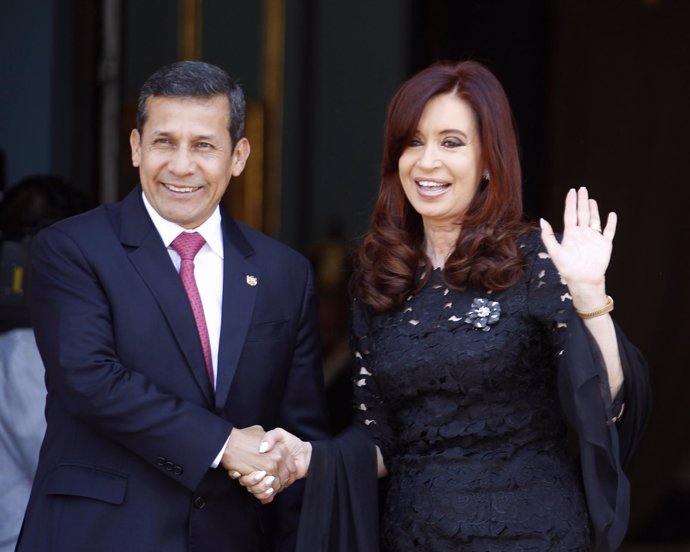 Ollanta Humala junto a Cristina Fernández de Kirchner en Buenos Aires