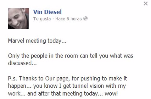 Vin Diesel facebook