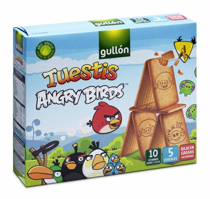 Nuevas galletas de Gullón con personajes de Angry Birds