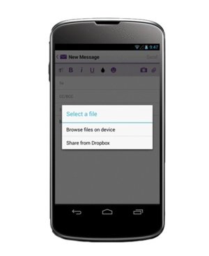 Integración de Dropbox en Yahoo! Mail para Android