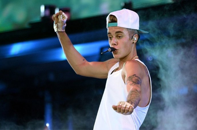 Justin Bieber en uno de sus conciertos