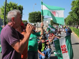 Cañamero, en la marcha del SAT en la provincia de Almería