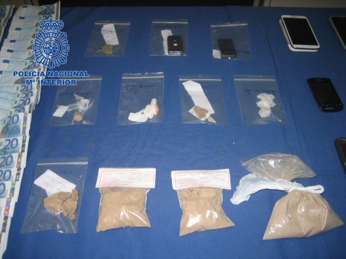 Objetos intervenidos por la Policía