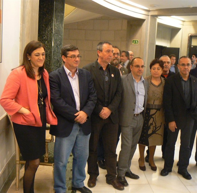 Portavoces de la oposición con PSOE y Amaiur 