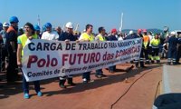 Trabajadores de Navantia Ferrol paran dos horas en el megabuque australiano 'Adelaida' para reclamar carga de trabajo