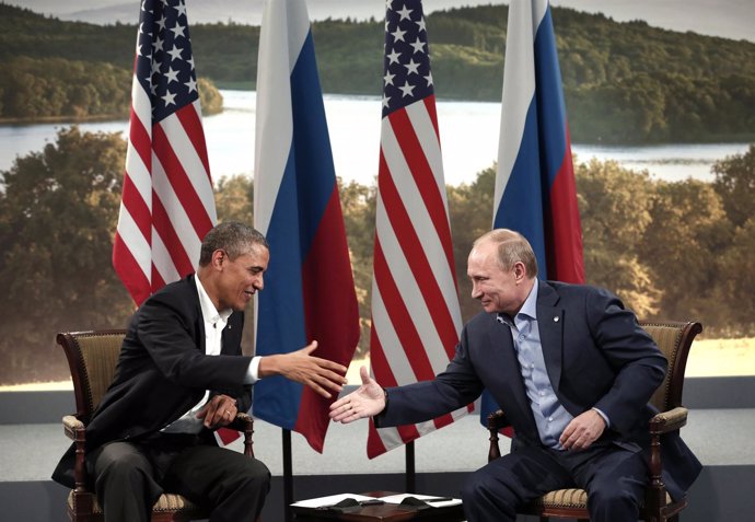 Los presidentes de EEUU y Rusia, Barack Obama y Vladimir Putin 