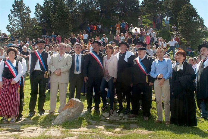 Barcina, en la ceremonia del Tributo de las Tres Vacas.