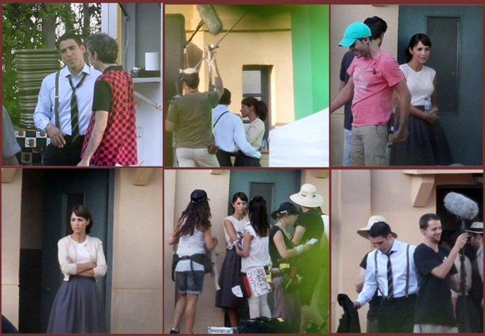 Paula Echevarría y Miguel Ángel Silvestre durante el rodaje de Galerías Velvet