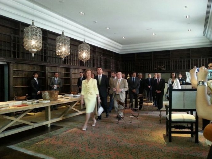 La reina Doña Sofía en el Monasterio de Corias 