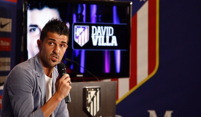 David Villa, presentado con el Atlético de Madrid