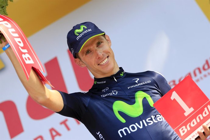 Rui Costa celebra la victoria en la etapa 16 del Tour