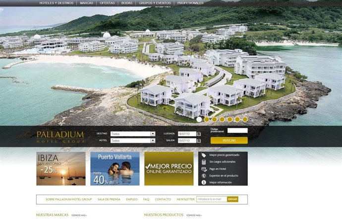 Web del Palladium Hotel Group