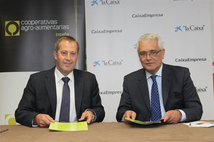 Rafael Fernández (La Caixa) y Fernando Marcén (Cooperativas Agro-alimentarias)