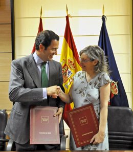 Cavero con la alcaldesa de Aranjuez