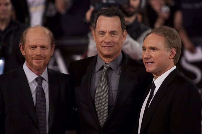 Tom Hanks, Dan Brown y Ron Howard