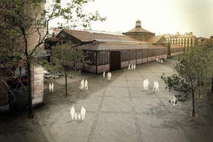 Reurbanización de la zona del antiguo Mercado del Born de Barcelona